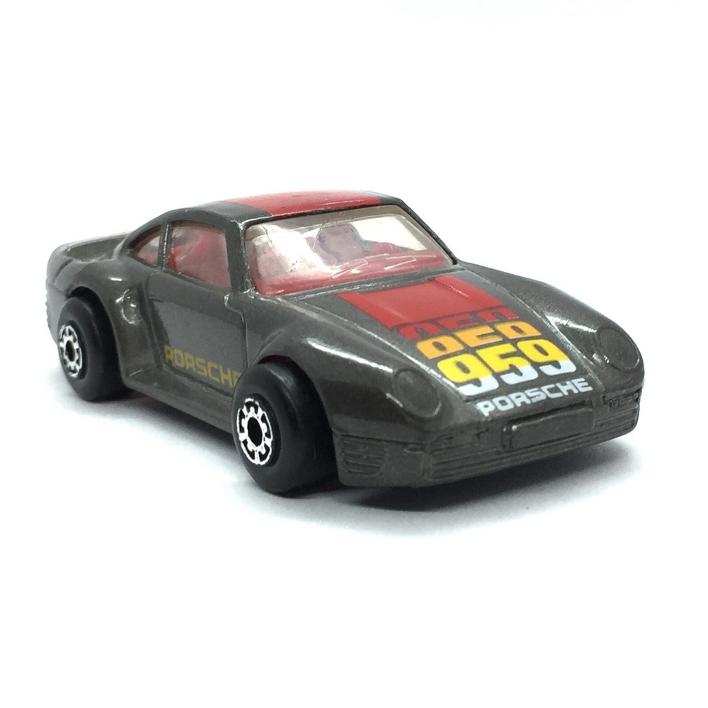 Matchbox 1986 Car and Driver Porsche 959 Car Gray Die Cast 1/58 Loose